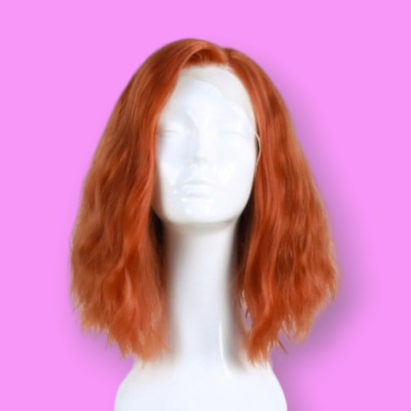Uniwigs Blaze Copper Red Wavy Synthetic Lace Front Wig - Picture 1 of 4